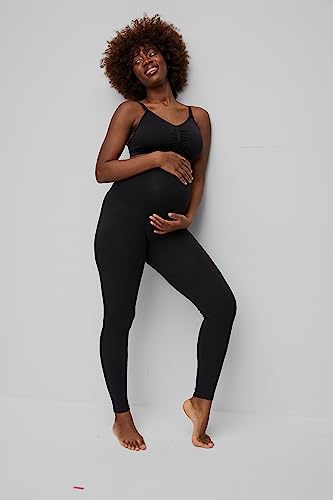 Motherhood Maternity Women's Maternity Essential Stretch Full Length Secret Fit Belly Leggings, Black, Small