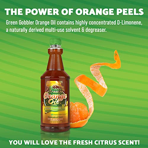 Green Gobbler All-Natural, Cold Pressed Concentrated Orange Oil for Home and Outdoor Multi-Purpose Cleaning- Hundreds of Uses, 32 oz