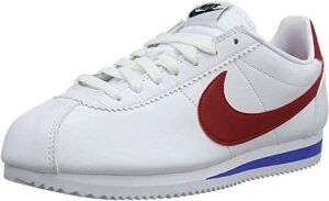 nike womens wmns classic cortez leather 807471 103 - size 5w white/varsity red