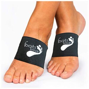 foots love 2 plantar fasciitis braces/sleeves. foot care, heel spurs, feet pain relief, flat & fallen arches, high arch, flat feet. (1 pair black - one size fits all),2 count (pack of 1)