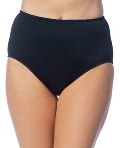 maxine of hollywood women's standard high waist hipster bikini swimsuit bottom, black, 16