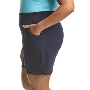 Just My Size Women's Plus Cotton Jersey Pull-On Shorts - 2X Plus - Navy