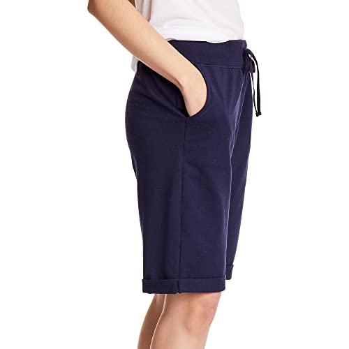 Hanes Women's French Terry Bermuda Short, Navy, X-Large