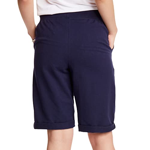 Hanes Women's French Terry Bermuda Short, Navy, X-Large