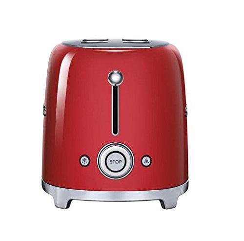 Smeg TSF02RDUS 50's Retro Style Aesthetic 4 Slice Toaster, Red