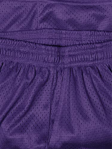 Hat and Beyond Mens Mesh Shorts Elastic Sports Gym Performance Workout Boxing Jersey Basketball Pants (Medium, 1ih01_Purple)