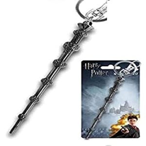 Harry Potter Monogram Dumbledore's Wand Pewter Keychain, Gray