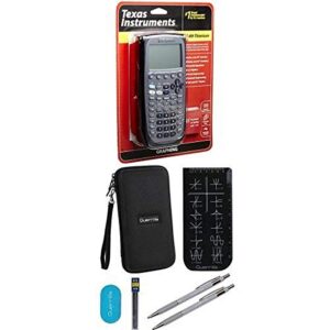 texas instruments ti-89 titanium graphing calculator with travel case, and essential graphing accessory bundle, black
