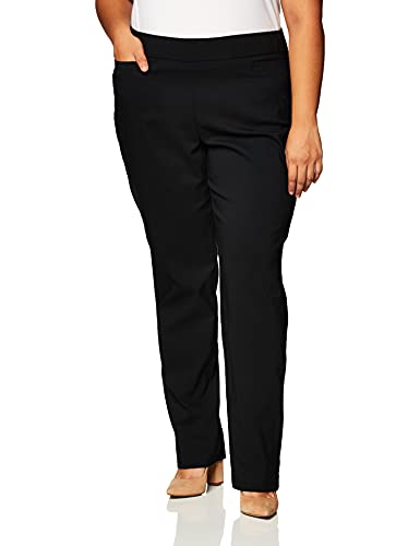 Briggs New York Womens Plus-Size Super Stretch Millennium Welt Pocket Pull-on Career Pants, Black, 20 US