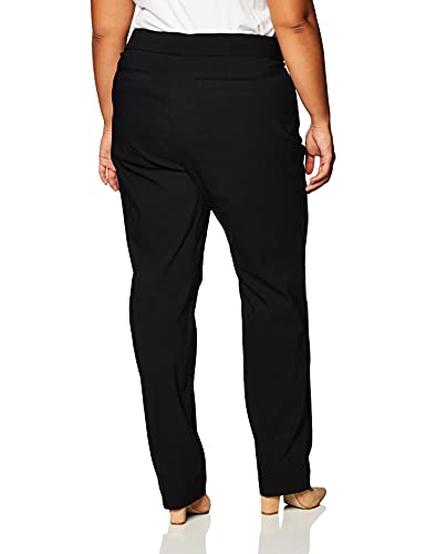 Briggs New York Womens Plus-Size Super Stretch Millennium Welt Pocket Pull-on Career Pants, Black, 20 US