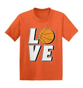 love basketball - sports hoops infant/toddler cotton jersey t-shirt (orange, 3t)