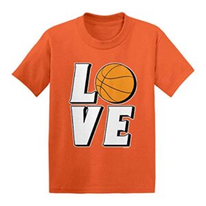 Love Basketball - Sports Hoops Infant/Toddler Cotton Jersey T-Shirt (Orange, 3T)