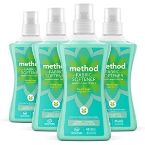 method fabric softener, beach sage, 45 loads, reduces static cling, 53.5 ounces (pack of 4)