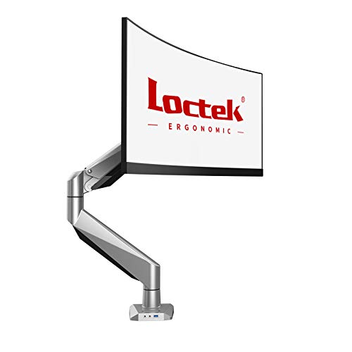 Loctek Monitor Mount Heavy Duty Gas Spring Swing Monitor Arm Desk Mount Stand Fit 10-34 inches Monitor 13.2-33 lbs Weight Capacity