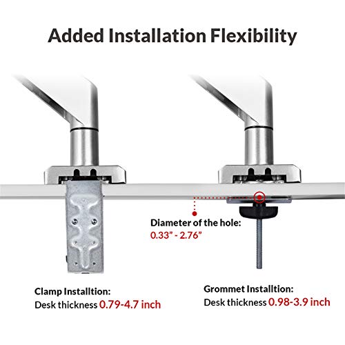 Loctek Monitor Mount Heavy Duty Gas Spring Swing Monitor Arm Desk Mount Stand Fit 10-34 inches Monitor 13.2-33 lbs Weight Capacity