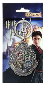 harry potter hogwarts school crest pewter keychain,multi-colored
