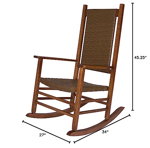 Shine Company Hampton, Outdoor Rocker, Front Porch Rocking Chair, Oak