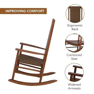 Shine Company Hampton, Outdoor Rocker, Front Porch Rocking Chair, Oak