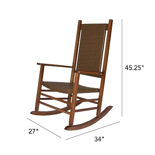 Shine Company Hampton, Outdoor Rocker, Front Porch Rocking Chair, Oak