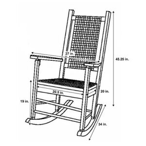 Shine Company Hampton, Outdoor Rocker, Front Porch Rocking Chair, White