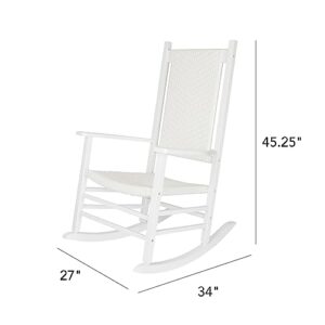 Shine Company Hampton, Outdoor Rocker, Front Porch Rocking Chair, White