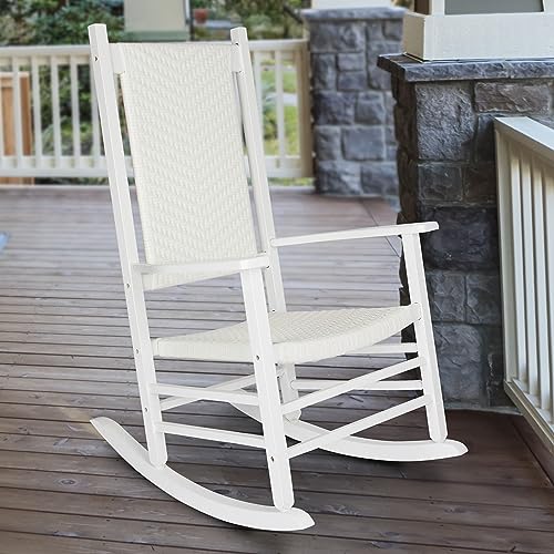 Shine Company Hampton, Outdoor Rocker, Front Porch Rocking Chair, White