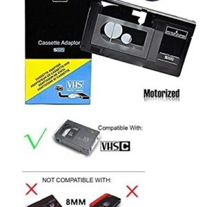 Motorized VHS-C to VHS Cassette Adapter for JVC C-P7U CP6BKU C-P6U,Panasonic PV-P1,RCA VCA115 + Optic Pen Lens Cleaner + 1 VCC Micro-Fiber Cloth…