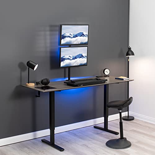 VIVO Dual Monitor Desk Mount Stand with Height Adjustment and VESA Plates for 2 LCD Ultrawide Screens up to 34 inches, Stacked Array, STAND-V002R