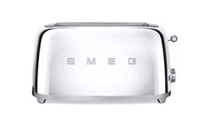 smeg tsf02ssus 50's retro style aesthetic 4 slice toaster, chrome