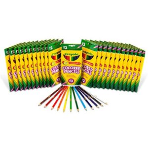 Crayola Bulk Colored Pencils, Pre-sharpened, Bulk School Supplies For Teachers, 12 Assorted Colors, Pack of 24 [Amazon Exclusive]