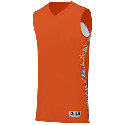 Augusta Sportswear Boys Hook Shot Reversible Jersey, Orange/Orange Digi, Medium