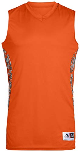 Augusta Sportswear Boys Hook Shot Reversible Jersey, Orange/Orange Digi, Medium