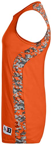 Augusta Sportswear Boys Hook Shot Reversible Jersey, Orange/Orange Digi, Medium