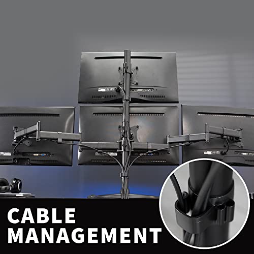 VIVO Quad LCD Monitor Desk Stand Mount, Free-Standing 3 Plus 1, Holds 4 Screens up to 24 inches, STAND-V004Z