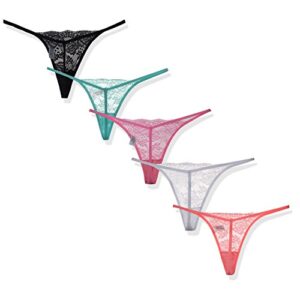 Sexy G-String Thong Panty Underwear Pack of 5 (Medium,, T-string, Size Medium