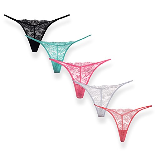 Sexy G-String Thong Panty Underwear Pack of 5 (Medium,, T-string, Size Medium