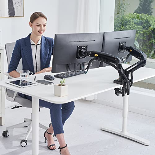 NB North Bayou Dual Monitor Desk Mount Stand Full Motion Swivel Computer Monitor Arm for Two Screens 17-27 Inch with 4.4~19.8lbs Load Capacity for Each Display F160