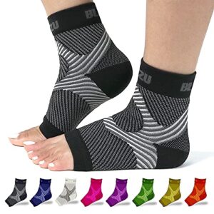 ankle brace, foot compression sleeve, open toe women fasciated compression sock night splint for plantar fasciitis, achilles tendonitis , black l-xl