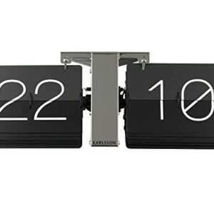 Karlsson Flip Clock No Case Black, Chrome Stand, Steel, 8.5 x 36 x 14 cm