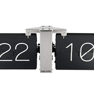 Karlsson Flip Clock No Case Black, Chrome Stand, Steel, 8.5 x 36 x 14 cm