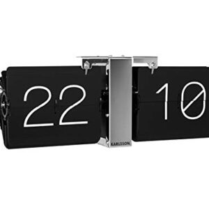 Karlsson Flip Clock No Case Black, Chrome Stand, Steel, 8.5 x 36 x 14 cm