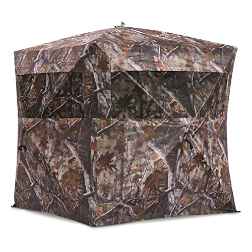 Guide Gear Silent Adrenaline Pop-Up Hunting Ground Blind for Deer, Duck, and Turkey Hunting, 2-Person Tent