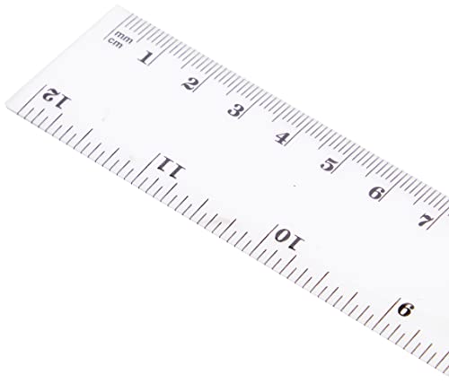 Westcott 12-Inch 300 mm Plastic Ruler - Clear