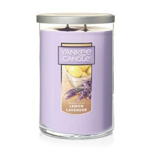 yankee candle lemon lavender scented, classic 22oz large tumbler 2-wick candle, over 75 hours of burn time
