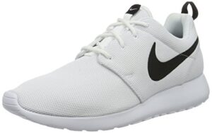 nike womens roshe one running shoes (6 b(m) us)(white/white/black)