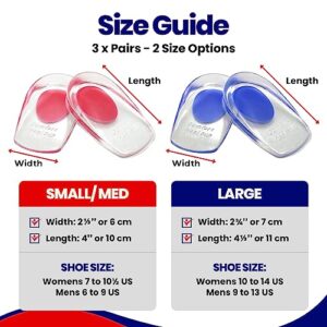 Heel Cups Plantar Fasciitis Inserts - Silicone Pads for Bone Spurs Pain Relief Protectors of Your Sore or Bruised Feet Best Insole Gels Treatment by Armstrong Amerika (Small)