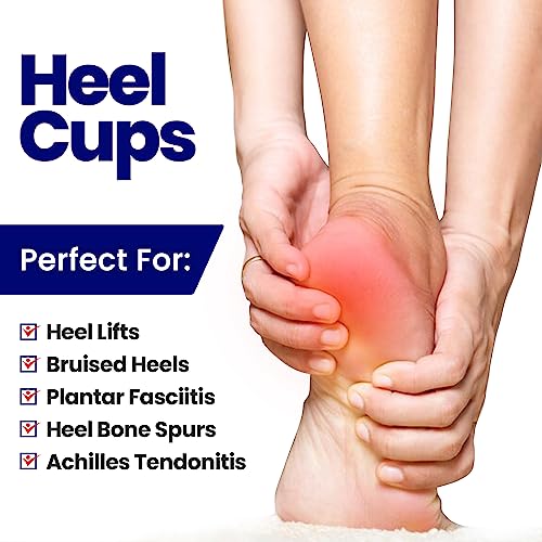 Heel Cups Plantar Fasciitis Inserts - Silicone Pads for Bone Spurs Pain Relief Protectors of Your Sore or Bruised Feet Best Insole Gels Treatment by Armstrong Amerika (Small)