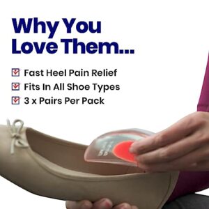 Heel Cups Plantar Fasciitis Inserts - Silicone Pads for Bone Spurs Pain Relief Protectors of Your Sore or Bruised Feet Best Insole Gels Treatment by Armstrong Amerika (Small)