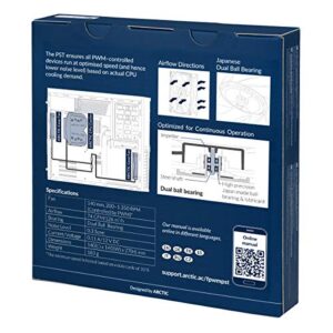 ARCTIC F14 PWM PST CO - 140 mm Case Fan with PWM Sharing Technology (PST), Dual Ball Bearing for Continuous Operation, Quiet, Computer, 200-1350 RPM - Grey