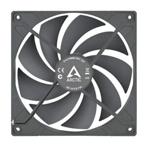 ARCTIC F14 PWM PST CO - 140 mm Case Fan with PWM Sharing Technology (PST), Dual Ball Bearing for Continuous Operation, Quiet, Computer, 200-1350 RPM - Grey